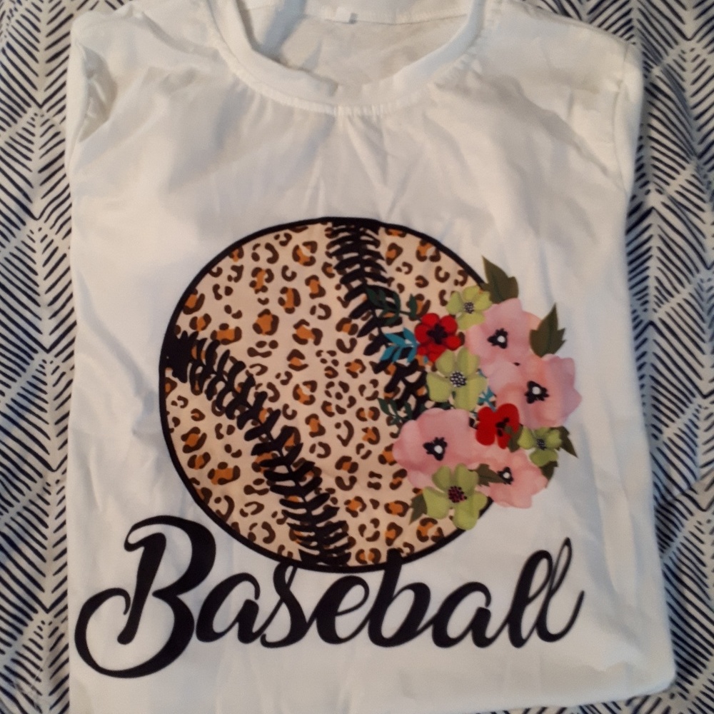 Leopard baseball T shirt